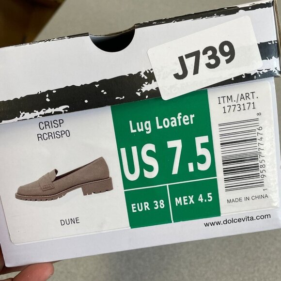 NEW Dv Dolce Vita Lug Loafer Women's Size 7.5 Dune Beige Slip-On - Picture 5 of 9